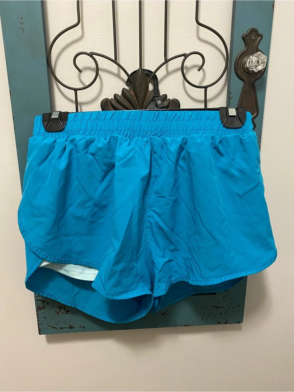 Women’s Shein Aqua and Black Layered Active Shorts - Picture 6 of 9